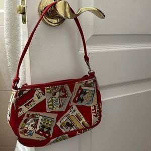 Vintage Hello Kitty Shoulder bag Handbag Red Paris Print.
